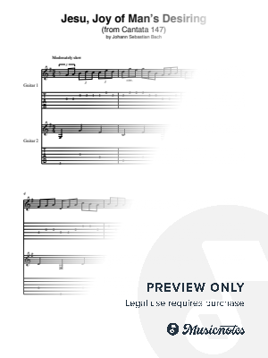 Jesu, Joy of Man’s Desiring for classical guitar duet by Mark Phillips - Sheet Music