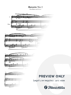  Reverie No 2. For Flute and Piano by Grant Horsley - Sheet Music