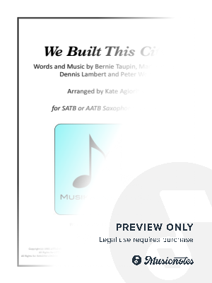 We Built This City - SATB or AATB Saxophone Quartet