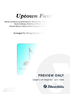 Uptown Funk - String Quartet by Kate Agioritis - Sheet Music