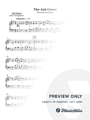 The Ash Grove (Two-Part Invention) by John Watson - Sheet Music
