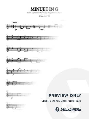 Petzold (Bach) • Minuet in G BWV Anh 114 | oboe sheet music