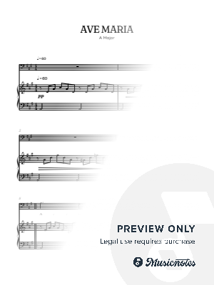 Schubert • Ave Maria • baritone sheet music with piano accompaniment [A]