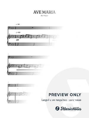 Schubert • Ave Maria • baritone sheet music with piano accompaniment [Ab]