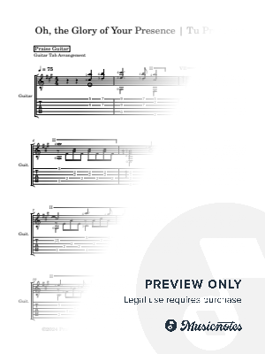 Oh, the Glory of Your Presence by Praise Guitar - Sheet Music