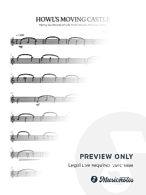 Joe Hisaishi • Howl's Moving Castle | Studio Ghibli • Merry-Go Round of Life • trumpet sheet music