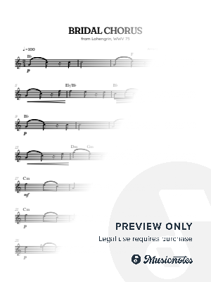 Wagner • Here Comes the Bride (Bridal Chorus) from Lohengrin • clarinet sheet music [chords]