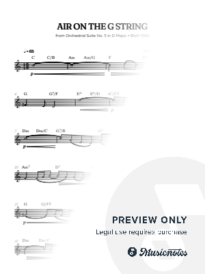 Bach • Air on the G String • french horn sheet music [chords] by Benzaiten Editions - Sheet Music