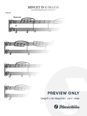 Minuet in G Major (from Anna Magdalena Notebook) for trumpet duet