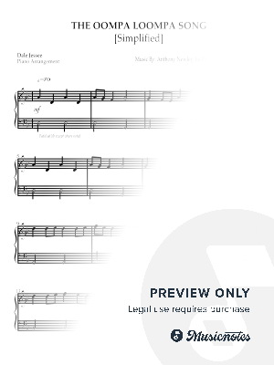 The Oompa Loompa Song [Simplified] by Dale Jessee - Sheet Music