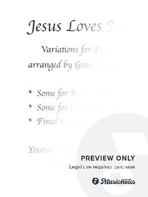 Jesus Loves Me Variations Easy to Advanced Piano by Gene Roberson - Sheet Music