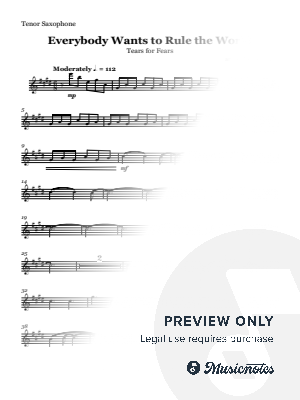 Everybody Wants to Rule the World by Sheet Music Boss - Sheet Music