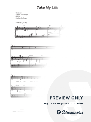 Take My Life (Vocal solo) by Stephen DeCesare - Sheet Music