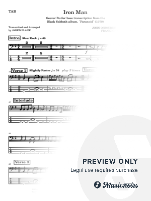 Iron Man by Jared Plane - Sheet Music