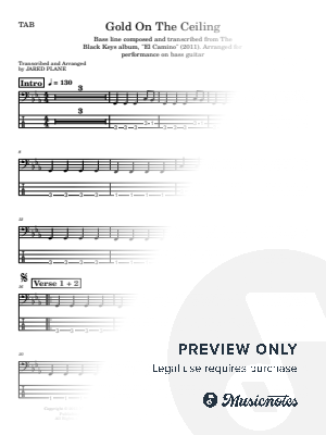 Gold on the Ceiling by Jared Plane - Sheet Music