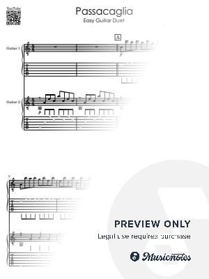 Passacaglia Handel & Halvorsen | Easy Guitar Duet for Late Beginner  by Alicja Urbanowicz - Sheet Music