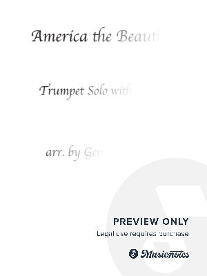 America the Beautiful TRUMPET SOLO by Gene Roberson - Sheet Music