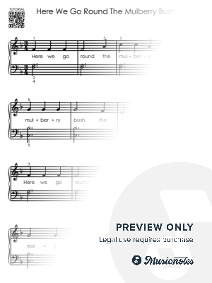 Here We Go Round the Mulberry Bush - Piano Tutorial for Beginners