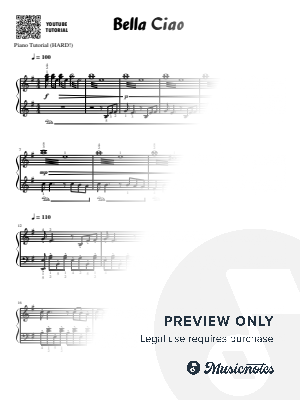 Bella Ciao | Italian Folk Song | Traditional | Difficult Piano Arrangement for Advanced | Included: Fingering, Articulatio...