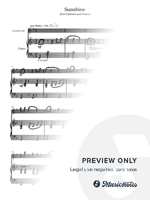"Sunshine" Original Jazz Waltz for Clarinet and Piano. 
