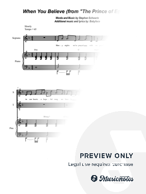 When You Believe (from "The Prince Of Egypt") (Duet for Soprano and Tenor solo) by Stephen DeCesare - Sheet Music