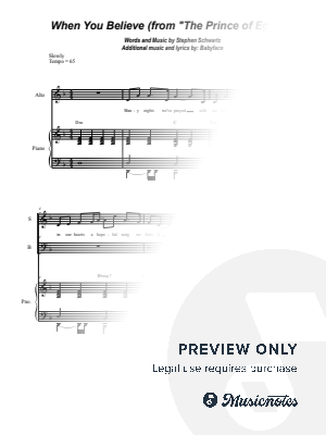 When You Believe (from "The Prince Of Egypt") (Vocal Quartet - (SATB) by Stephen DeCesare - Sheet Music