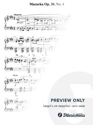 Mazurka Op. 30, No. 4 - Frédéric Chopin by Nivek Piano - Sheet Music