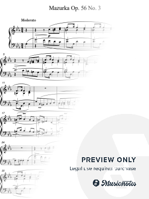 Mazurka Op. 56, No. 3 - Frédéric Chopin by Nivek Piano - Sheet Music