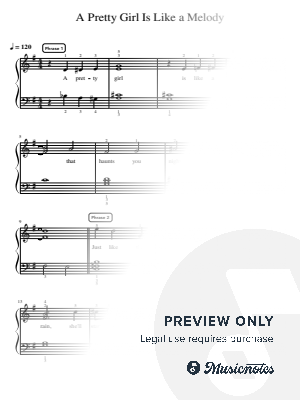 A Pretty Girl Is Like a Melody - Pre-Advanced by Simply Piano - Sheet Music