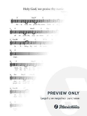 Holy God, we praise thy name by Kåre Øgreid - Sheet Music