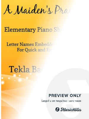 A Maiden's Prayer Elementary Piano Sheet Music