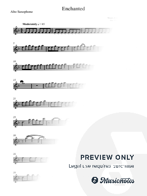 Enchanted - Taylor Swift - Alto Saxophone (original key, full version)