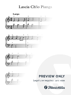 Lascia Ch'io Pianga - G. F. Handel - Easy Piano