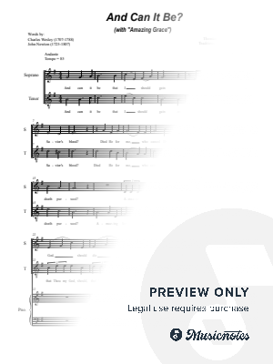 And Can It Be? (with "Amazing Grace") (Duet for Soprano and Tenor solo) by Stephen DeCesare - Sheet Music