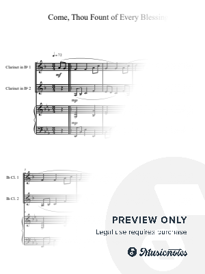  Come, Thou Fount of Every Blessing (Clarinet Duet with Piano Accompaniment)
