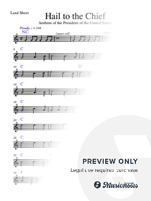 Hail to the Chief (Key of C Major)