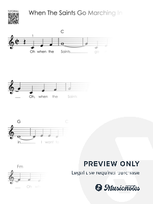 When the Saints Go Marching In - Piano Tutorial for Beginners I Easy Hymn Sheet Music by Alicja Urbanowicz - Sheet Music