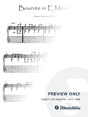 Bach for guitar BWV 996 Bouree guitar solo