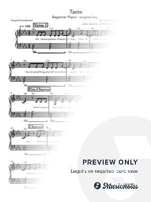 Taste by HarperPianoSheets - Sheet Music