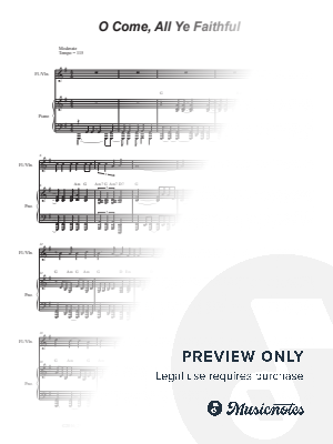 O Come All Ye Faithful (Flute or Violin solo and Piano)