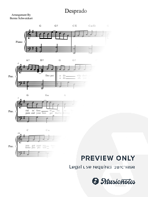Desperado by Bernie Schweickart - Sheet Music