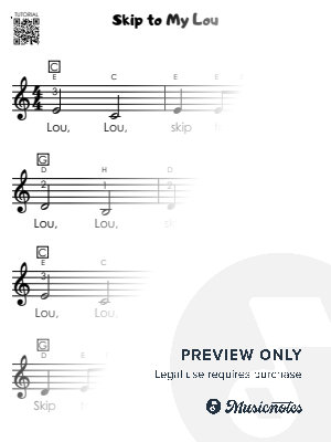Skip to My Lou I Piano Tutorial I Easy Nursery Rhyme Sheet Music for Beginners Kids by Alicja Urbanowicz - Sheet Music
