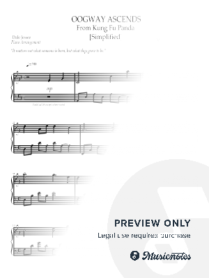 Oogway Ascends [Simplified] by Dale Jessee - Sheet Music