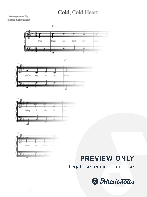Cold Cold Heart by Bernie Schweickart - Sheet Music