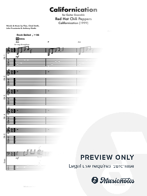 Californication (for Guitar Ensemble) by Danny Crocome Music - Sheet Music