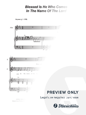 Blessed Is He Who Comes In The Name Of The Lord (Duet for Soprano and Alto solo)