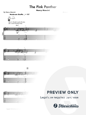 The Pink Panther (for solo guitar) by Danny Crocome Music - Sheet Music