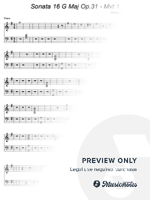 Piano Sonata No. 16 in G Major, Op. 31 No. 1 - Ludwig van Beethoven – 1st Movement