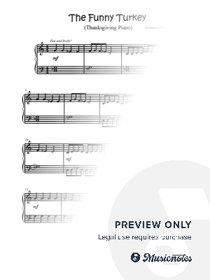 "The Funny Turkey" (Easy Piano, Thanksgiving)