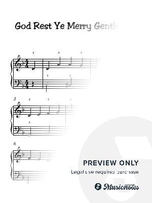God Rest Ye Merry Gentlemen - Easy Piano